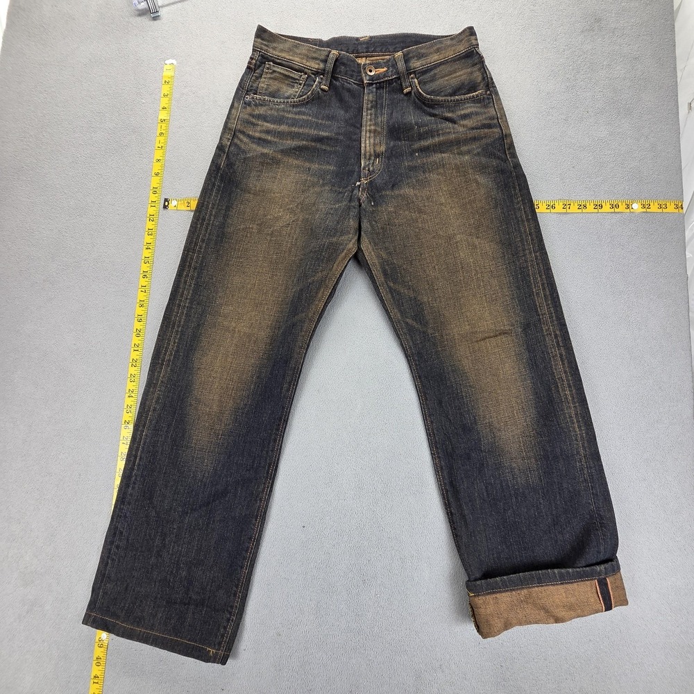Edwin Jeans Mens Blue Selvedge 505z Dirty Wash Whiskers Fits 30x28